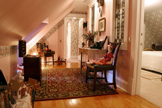 The secret in the attic - the third floor, finished in recent years, contains this "secret" back hallway.