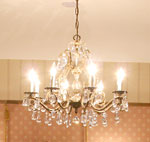 The chandalier in the dining room.