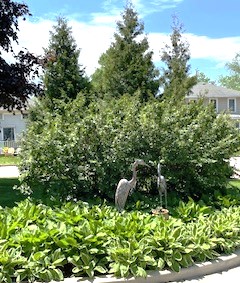 A patio provides a lovely place to rest and view the Victorian gardens.