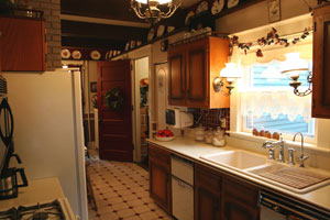 A viiew from the east end of the kitchen.