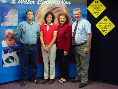 The water softener man and family.  From the right, my dad, mom, sister Danielle, and brother-in-law Sam.