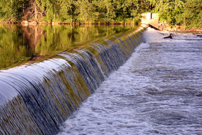 The Wisconsin River - spillway downstream from the papermill.